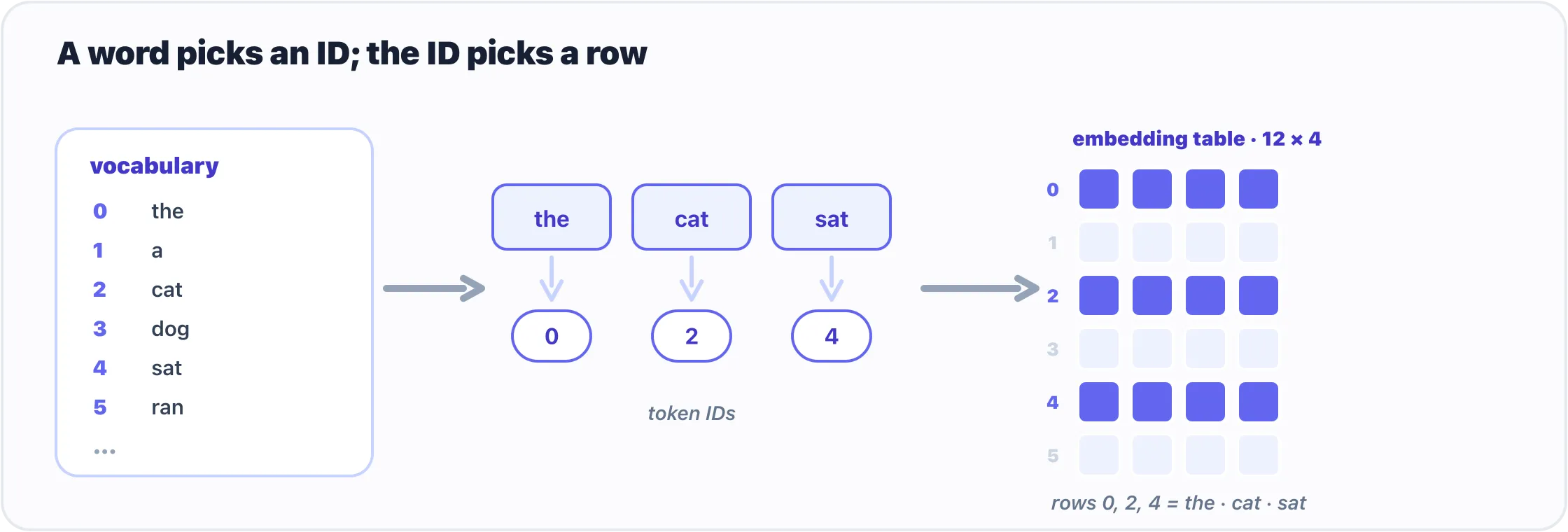 from word to ID to embedding vector