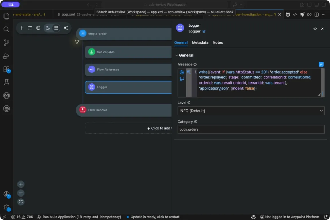 Logger records acceptance or replay after the acceptance flow returns
